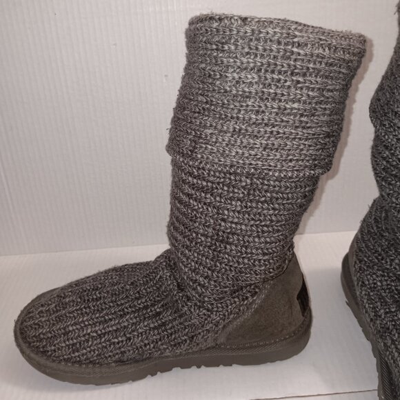 WOMEN'S UGG CARDY SWEATER BOOTS GRAY SIZE 8 - Picture 6 of 13
